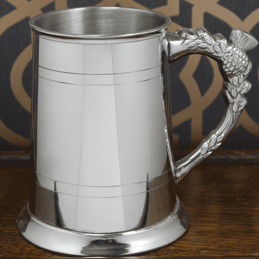 Pewter Tankard with Scottish Thistle Handle