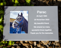 Photo Inset into Stone-Like Memorial Plaques | The Sign Maker Shop