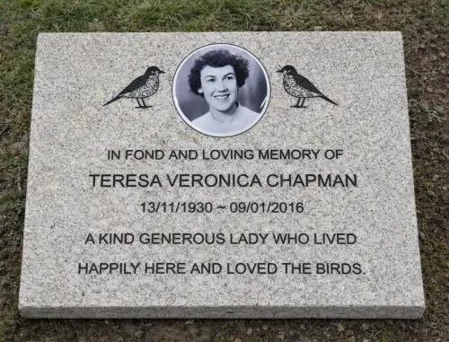 Photo Inset into Stone-Like Memorial Plaques | The Sign Maker Shop