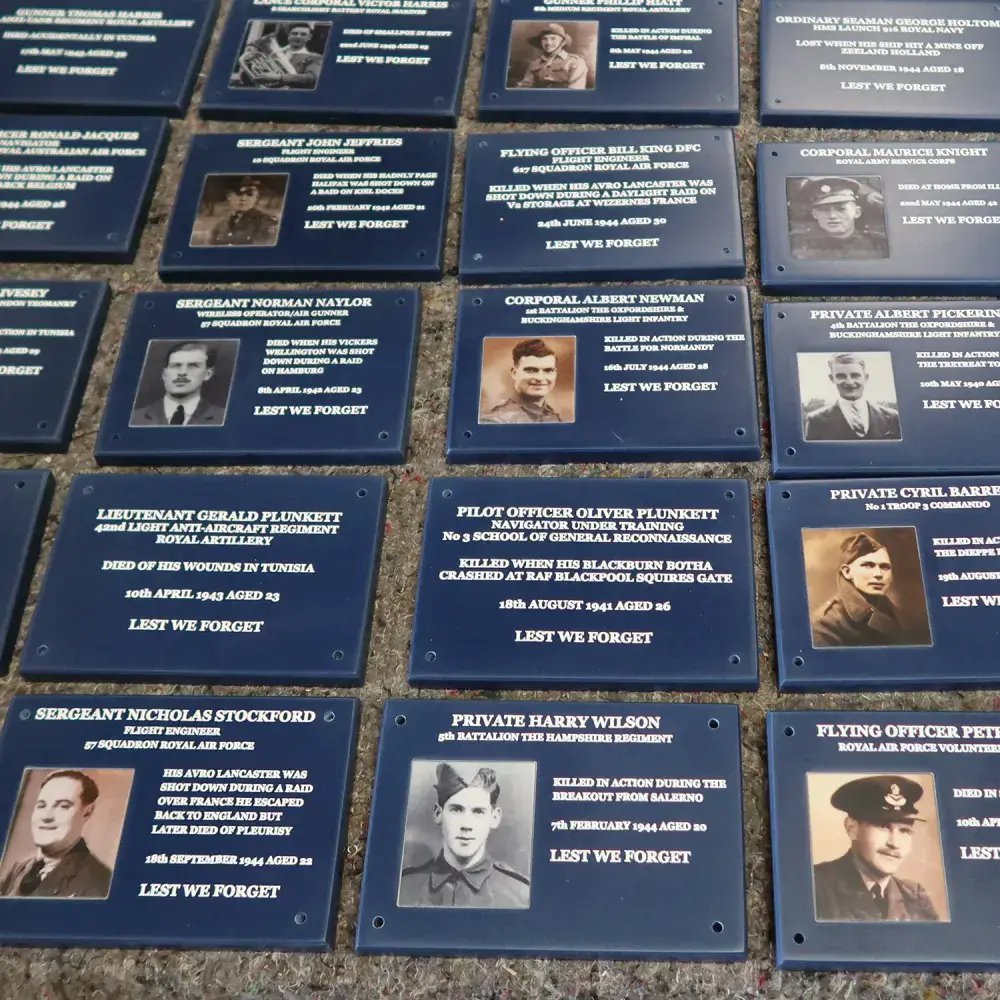 Photo Inset into Stone-Corian Memorials