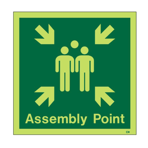 Photoluminescent Fire Exit Sign - CPPP - Assembly Point square