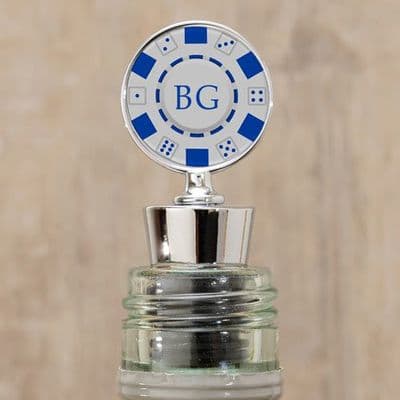 Poker Chip Bottle Stopper with Initials