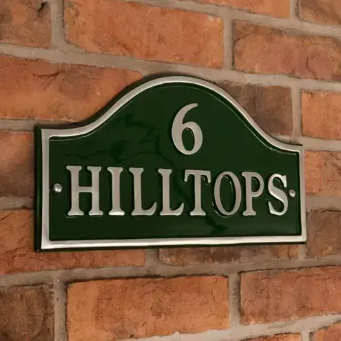 Polished Arch Top Cast Aluminium Nameplates | The Sign Maker Shop