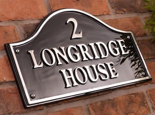 Polished Arch Top Cast Aluminium Nameplates | The Sign Maker Shop