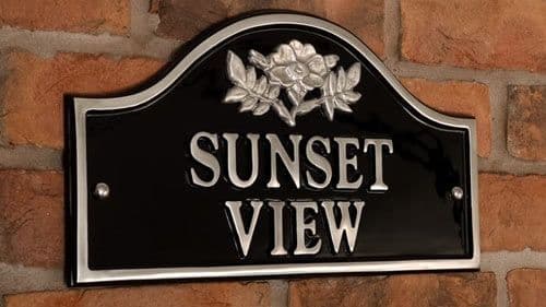 Polished Arch Top Cast Aluminium Nameplates | The Sign Maker Shop