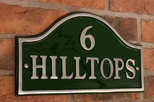 Polished Arch Top Cast Aluminium House Nameplates