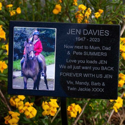 Small Black Granite Memorial with Photo | The Sign Maker Shop

