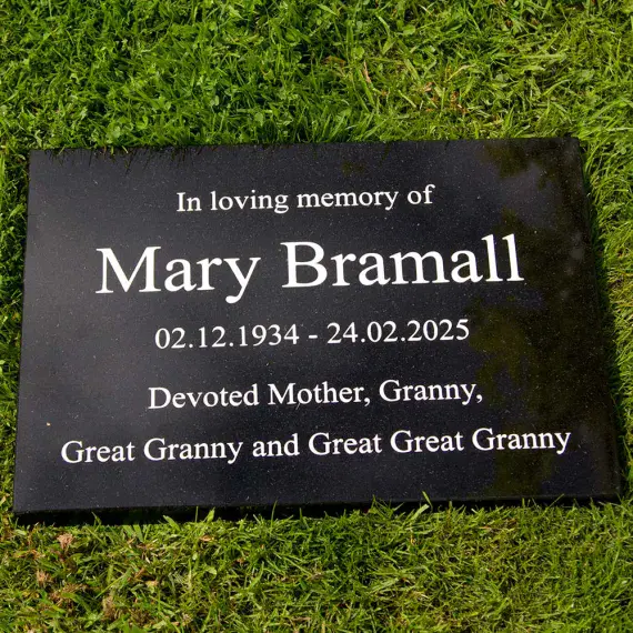 Small Black Granite Memorial Tablet | The Sign Maker Shop
