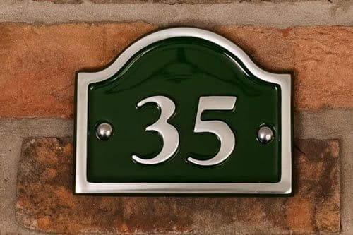 Polished Bridge Top Cast Aluminium House Number - PA9 - 140mm x 115mm