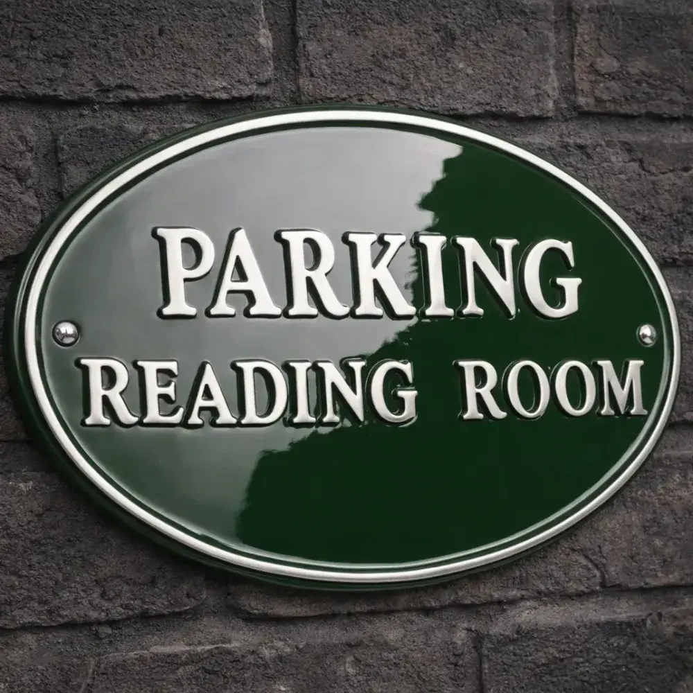 Polished Oval Cast Aluminium Name Plates  - Straight Text