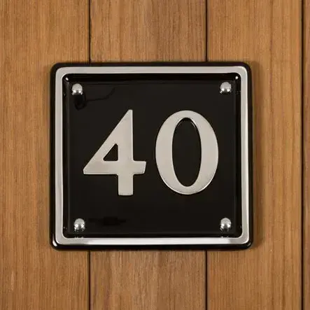 Polished Rectangular Cast Aluminium House Number -  175mm x 150mm PA5