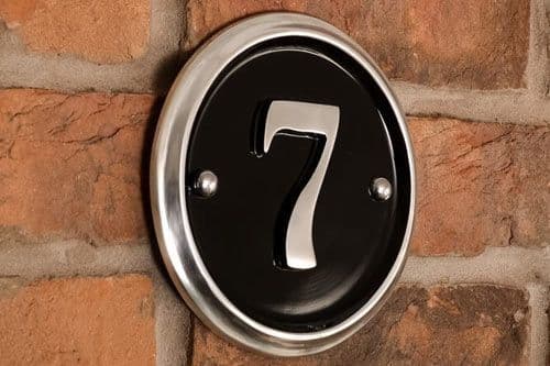 Polished Round Cast Aluminium House Number - 160 mm diameter PA6