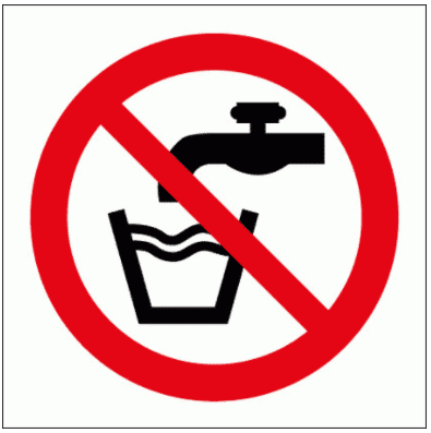 Prohibition Sign - Do Not Drink Symbol (8505)