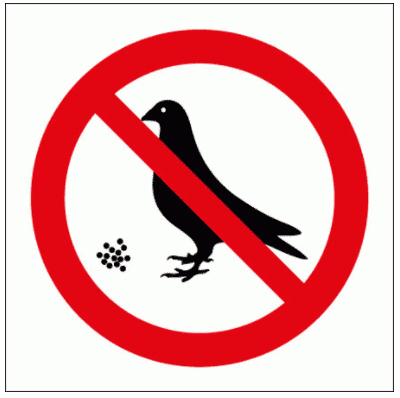 Prohibition Sign - Do Not Feed The Birds Symbol (8516)