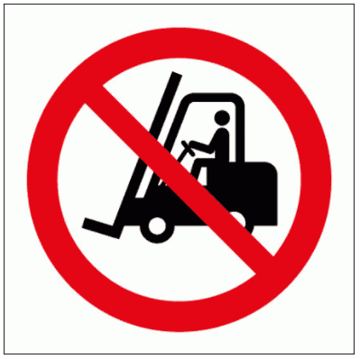 Prohibition Sign - Fork Lifts Prohibited Symbol (8511)