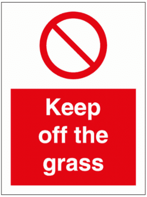 Prohibition Sign - Keep Off The Grass (8686)