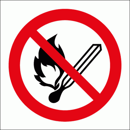 Prohibition Sign - No Naked Flames Symbol (8501)