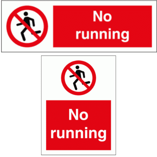 Prohibition Sign - No Running (8598)