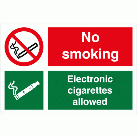 Prohibition Sign - No Smoking, Electronic Cigarettes Allowed (8669)