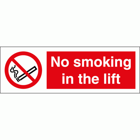 Prohibition Sign - No Smoking In The Lift (8596)
