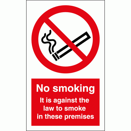 Prohibition Sign - No Smoking Law (England) (8606)
