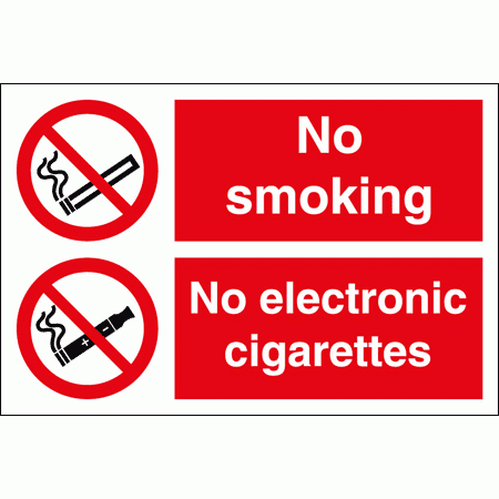 Prohibition Sign - No Smoking, No Electronic Cigarettes (8668)