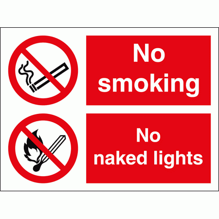 Prohibition Sign - No Smoking, No Naked Lights (8522)