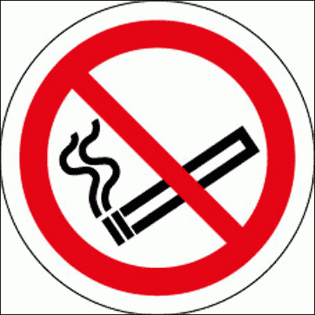 Prohibition Sign - No Smoking Symbol. Car Window Sign (8607)