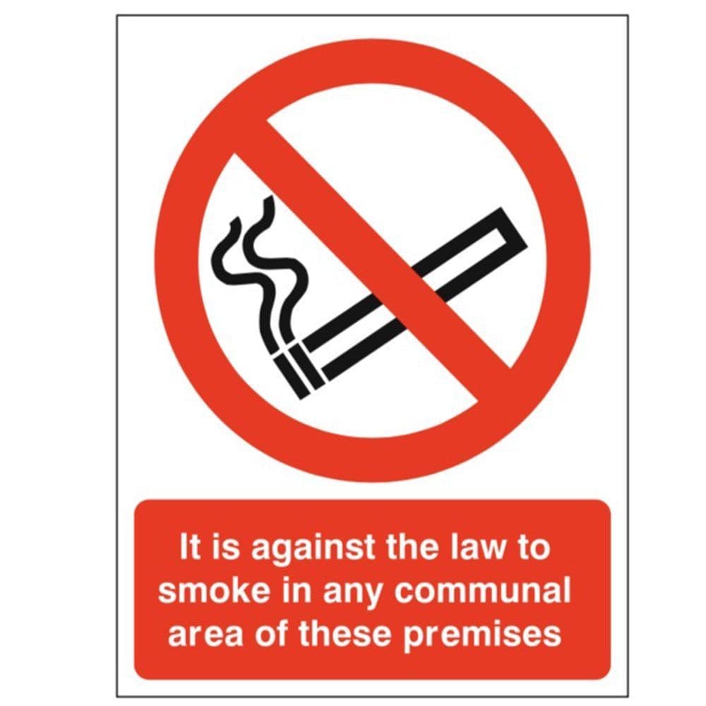 Prohibition Sign - PRS - No Smoking Law In Communal Areas
