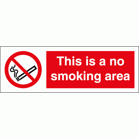 Prohibition Sign - This Is A No Smoking Area (8532)