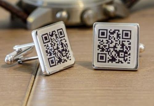 QR Secret Message Cufflinks