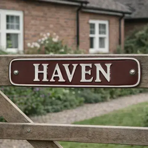 Rectangle Shape Cast Aluminium Sign - Polished Letters