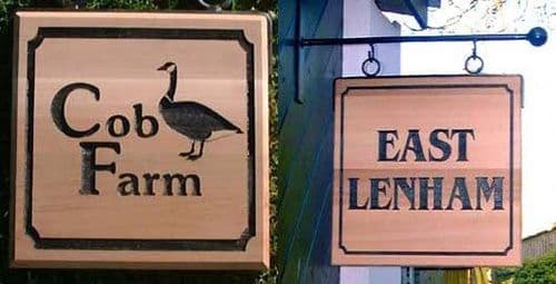 Double-Sided Red Cedar Wood Hanging Signs  | The Sign Maker Shop
