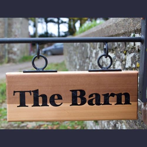 Double-Sided Red Cedar Wood Hanging Signs  | The Sign Maker Shop
