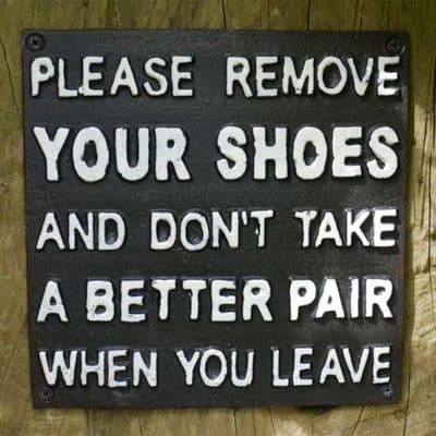 Remove Your Shoes Sign