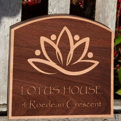 Reverse Lasered Hardwood  Sign with Border