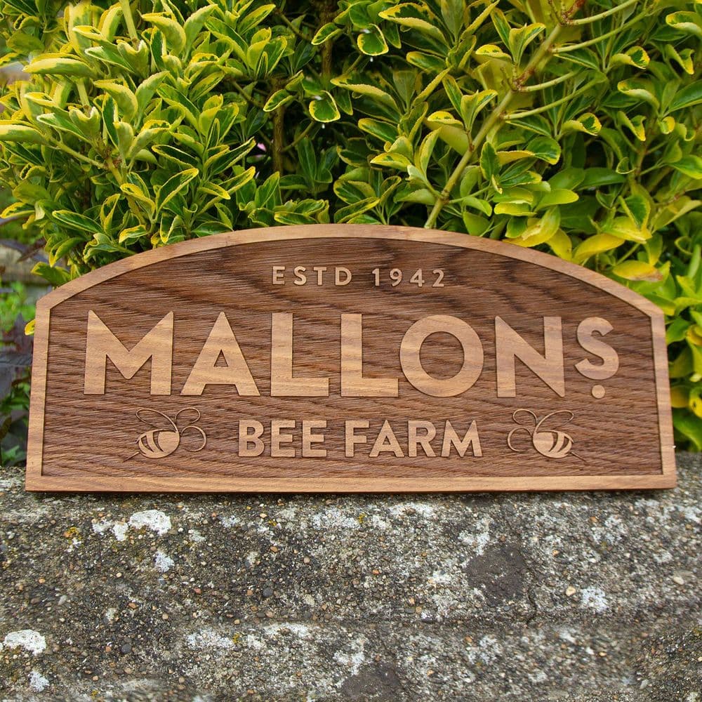 Reverse Lasered Oak Sign with Border