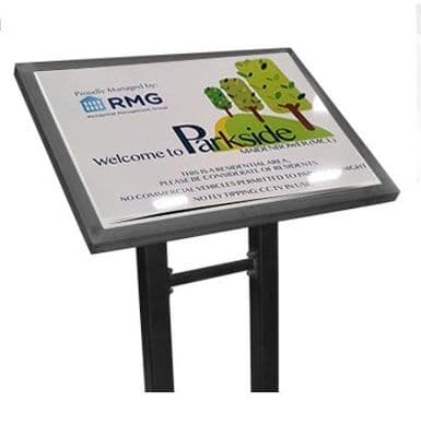 Robust Steel Lectern Sign with Full-Colour Panel and Cover