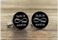 Round Mr & Mrs Infinity Cufflinks
