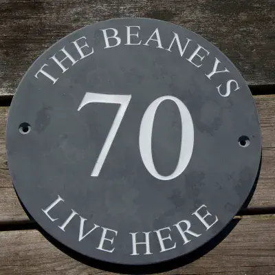 Round Slate Signs