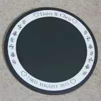 Round Slate Wedding Cake Stands / Table Centres | The Sign Maker Shop