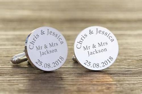 Round Wedding Cufflinks