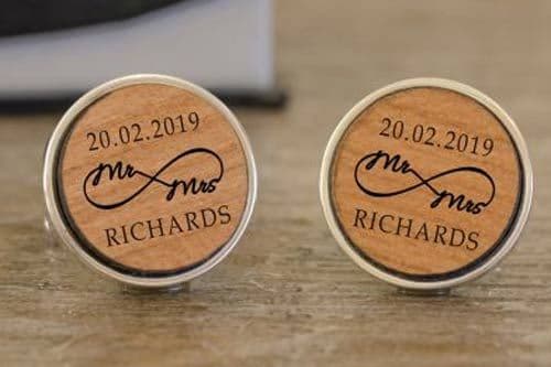 Round Wooden Infinity Cufflinks