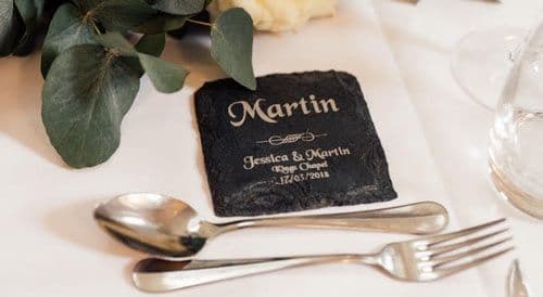 Rustic Slate Coaster - Place Name Setting | The Sign Maker Shop