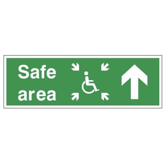 Safe Area Point Sign - FER - Safe Area Arrow Up