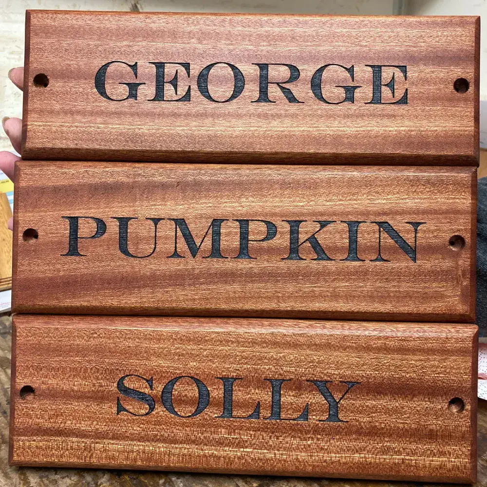 Sapele Horse Name Plate