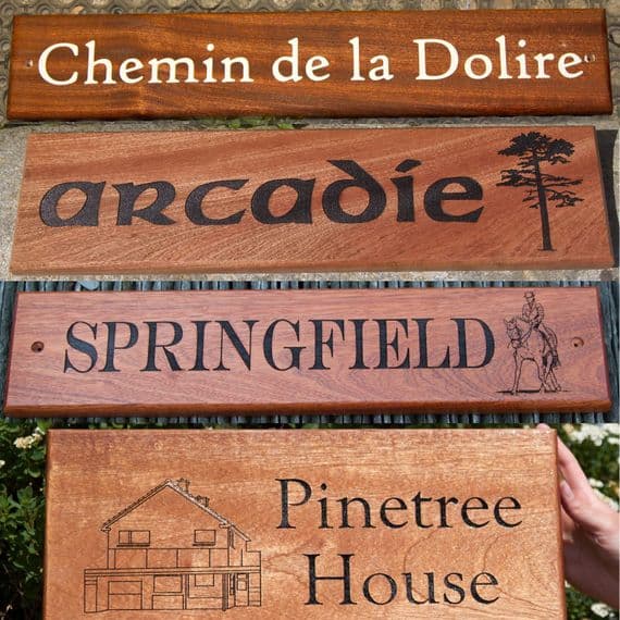 Good Value Sapele Wood House Signs  | The Sign Maker Shop