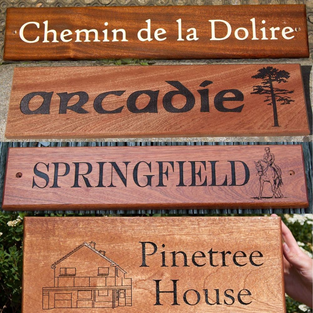 Sapele House Signs - Standard Sizes