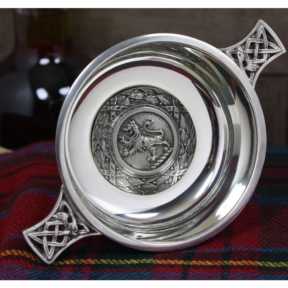 Scottish Lion Design Pewter Quaich