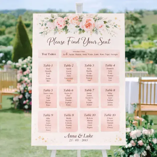 Seating Plans, Table Names, Place Names
